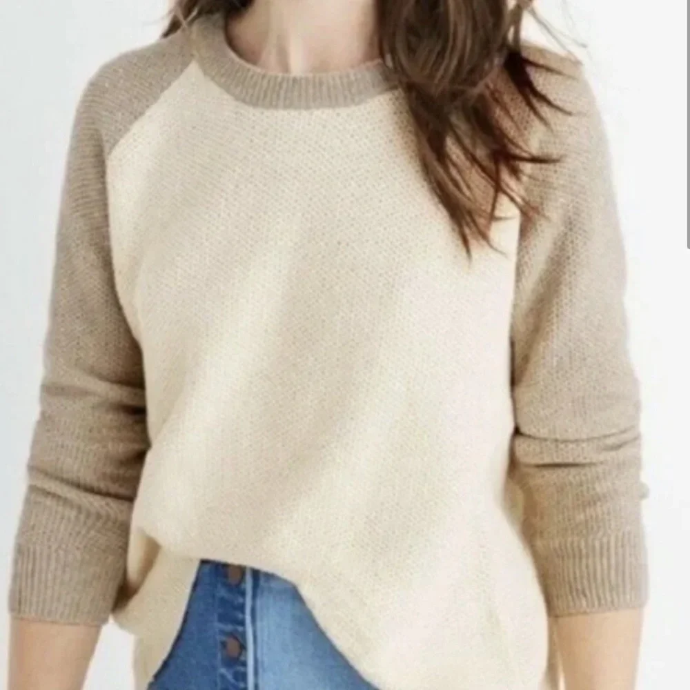 Madewell province cream cross back knit sweater - Picture 3 of 6